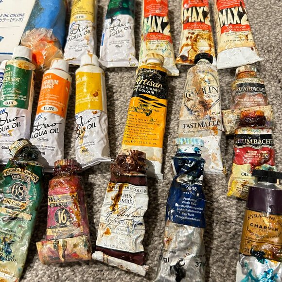 Oil Paint Professional Artist Supply Bundle Lot Windsor Gamblin Holbein Painter - Picture 3 of 6